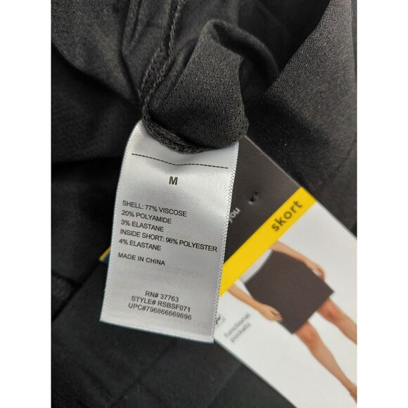 Rafaella Women's Black Skort M Functional Pockets Stretch Waist - Picture 2 of 8